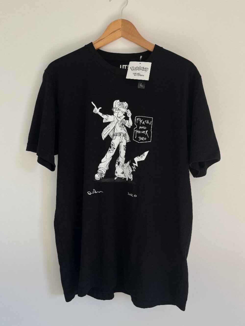 Uniqlo UT Daniel Arsham Pokemon Tee Pikachu Trainer Black L Streetwear